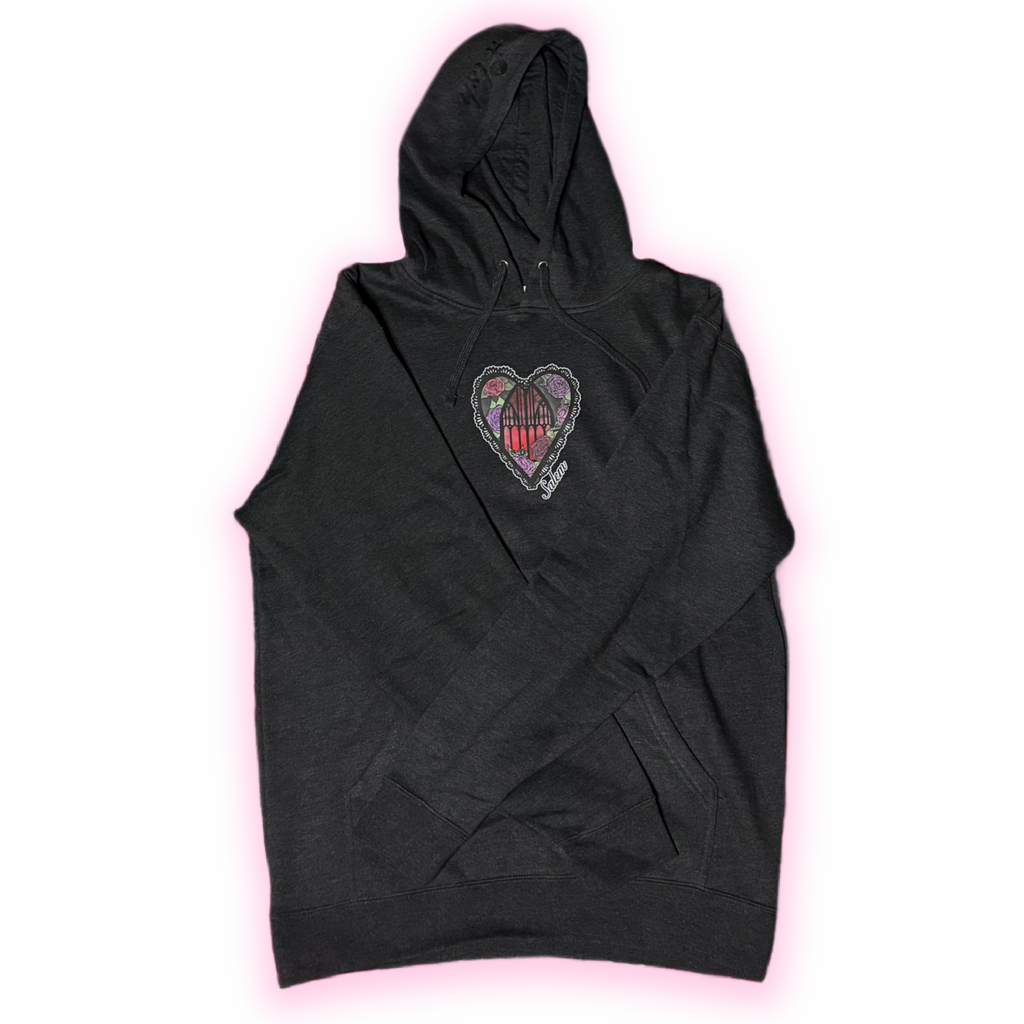 Grey Salem Heart Hoodie