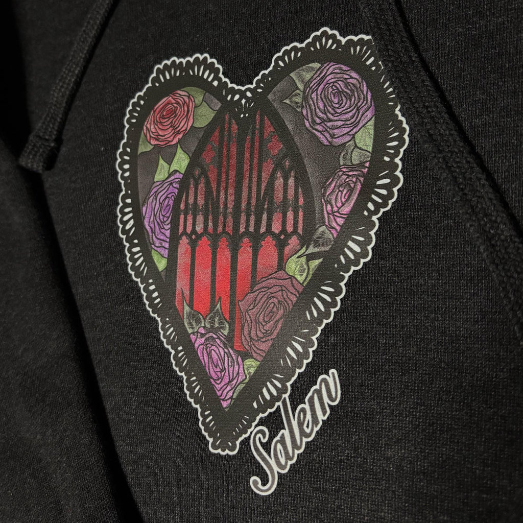 Grey Salem Heart Hoodie