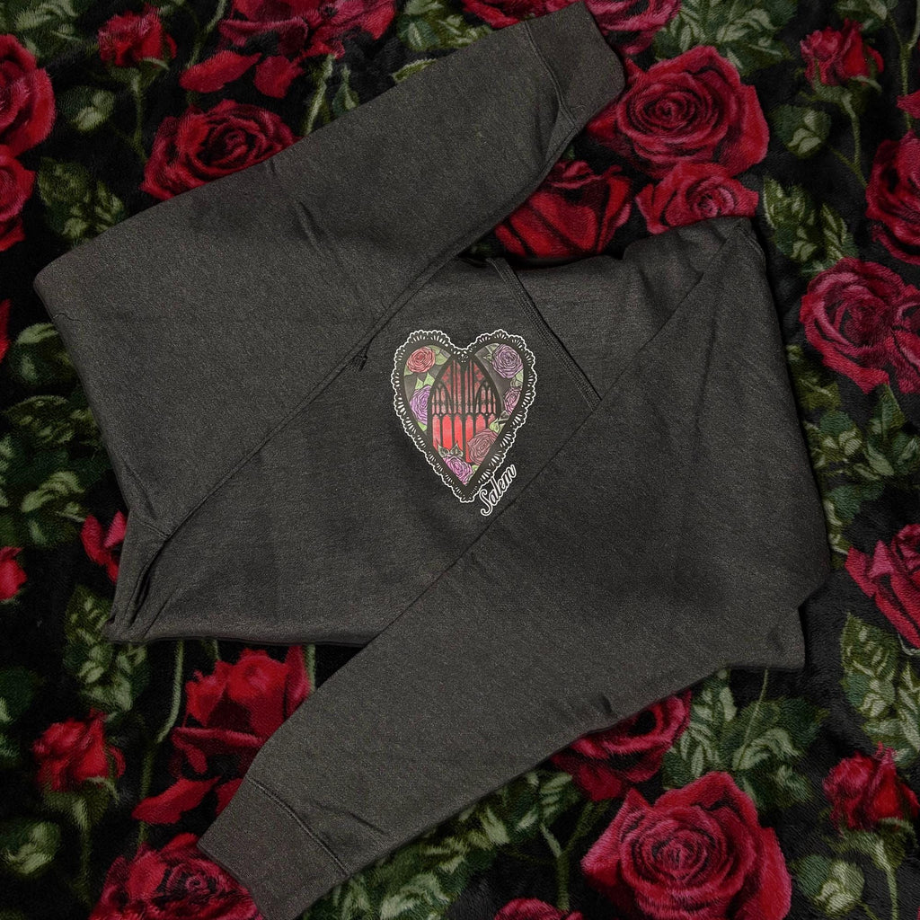 Grey Salem Heart Hoodie